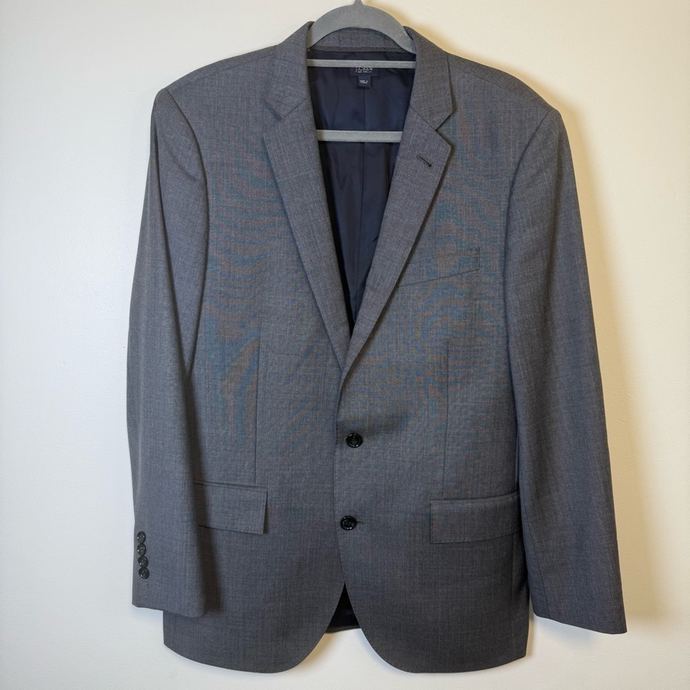 J.Crew Ludlow Tollegno 1900 Dark Gray Italian‎ Wool Suit Jacket Size 40R NWT